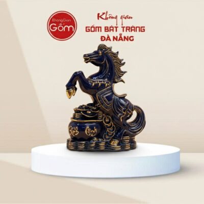 Tượng Ngựa Phú Quý Men Xanh Vẽ Vàng Bát Tràng BT-TG05 - Ảnh đại diện